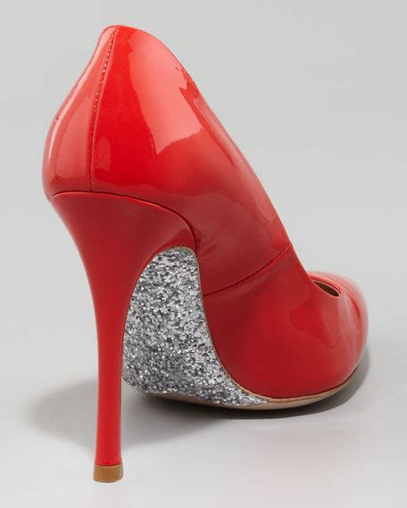 miu miu patent leather pumps glitter sole|Miu Miu Patent Leather Glitter Accents Pumps .